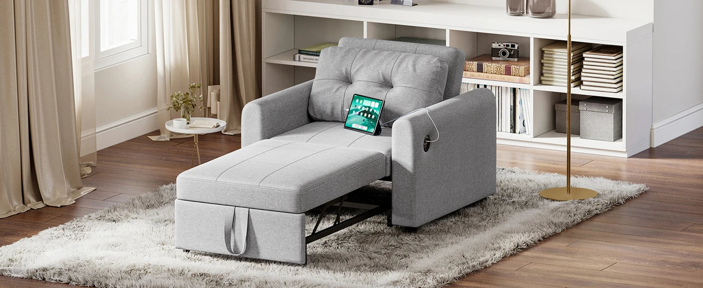 Luxury Single Pull Out Sofa Bed (with usb)