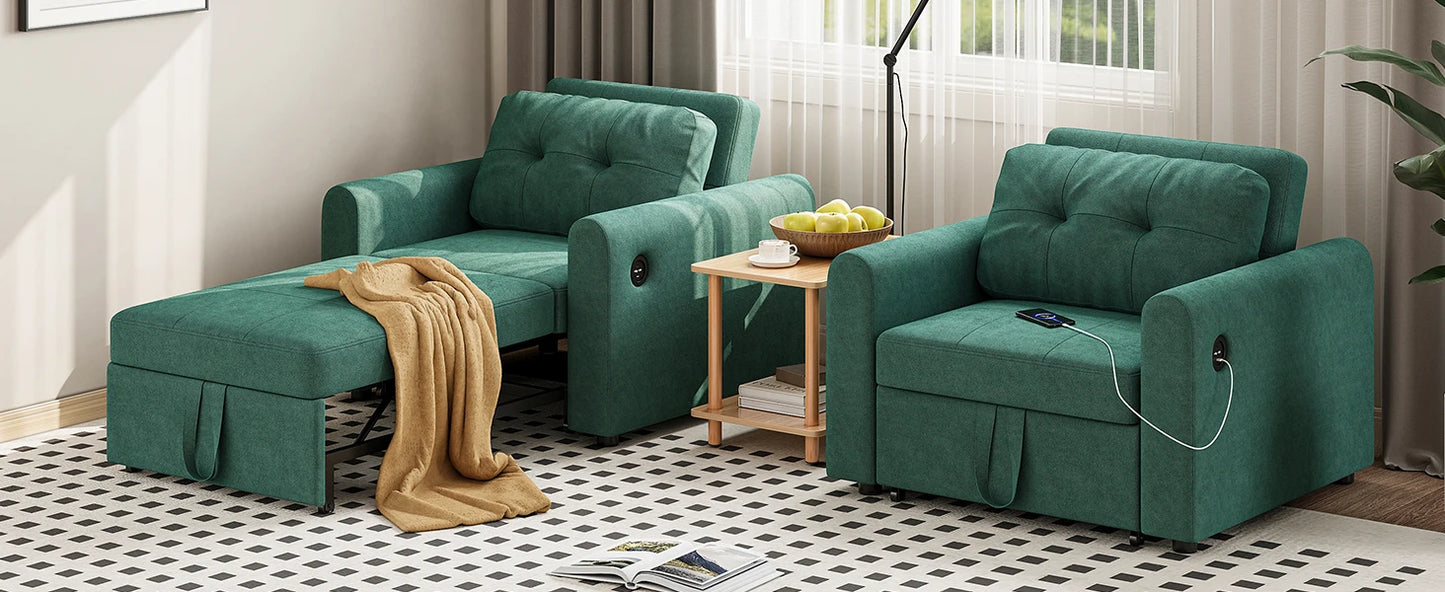 Luxury Single Pull Out Sofa Bed (with usb)
