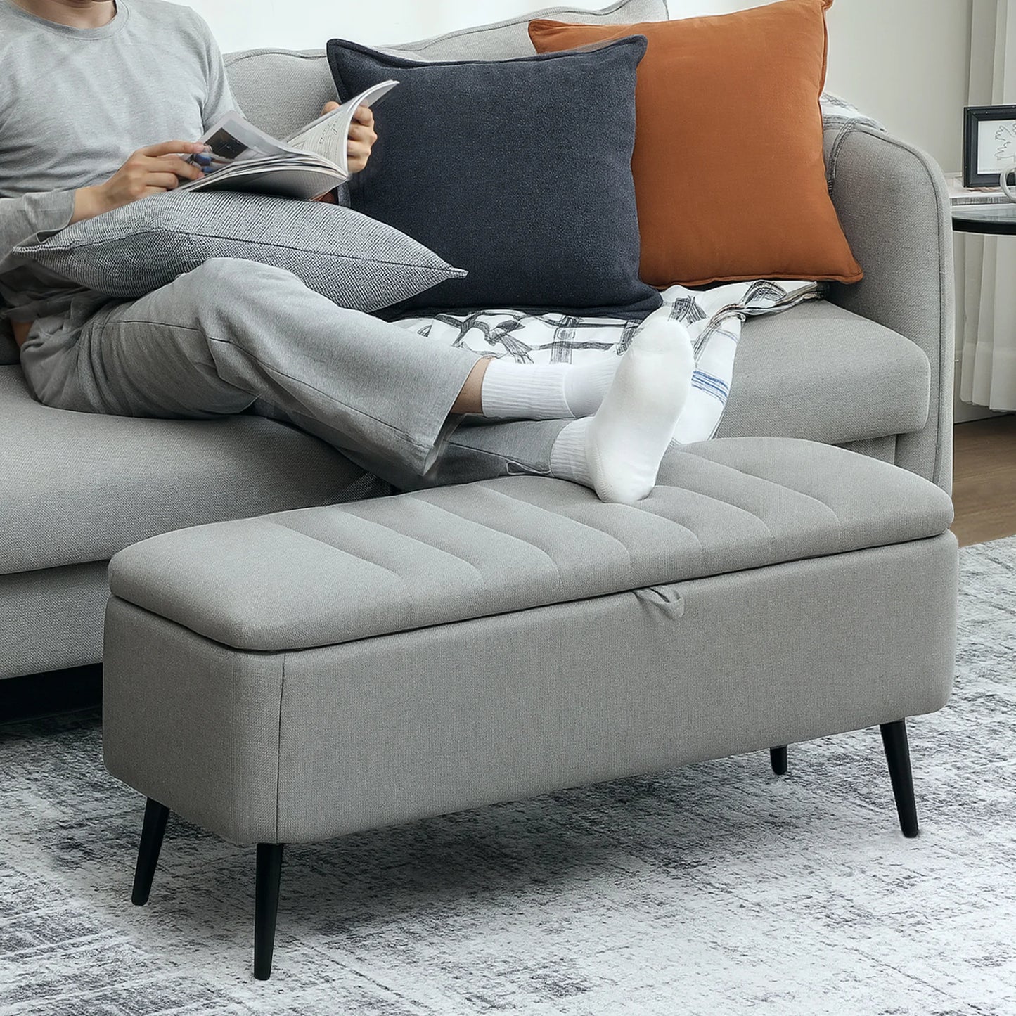 LuxeLift™ Ottoman Bench With Hidden Storage