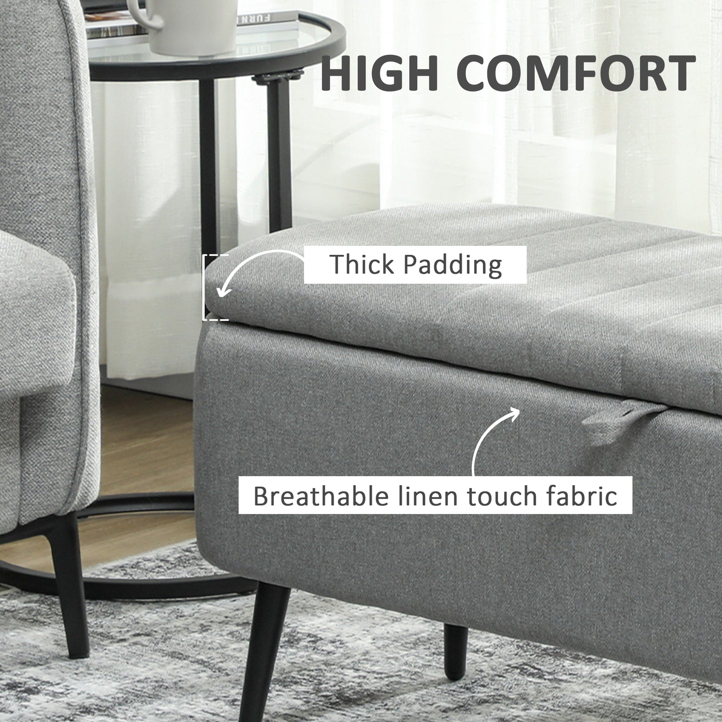 LuxeLift™ Ottoman Bench With Hidden Storage