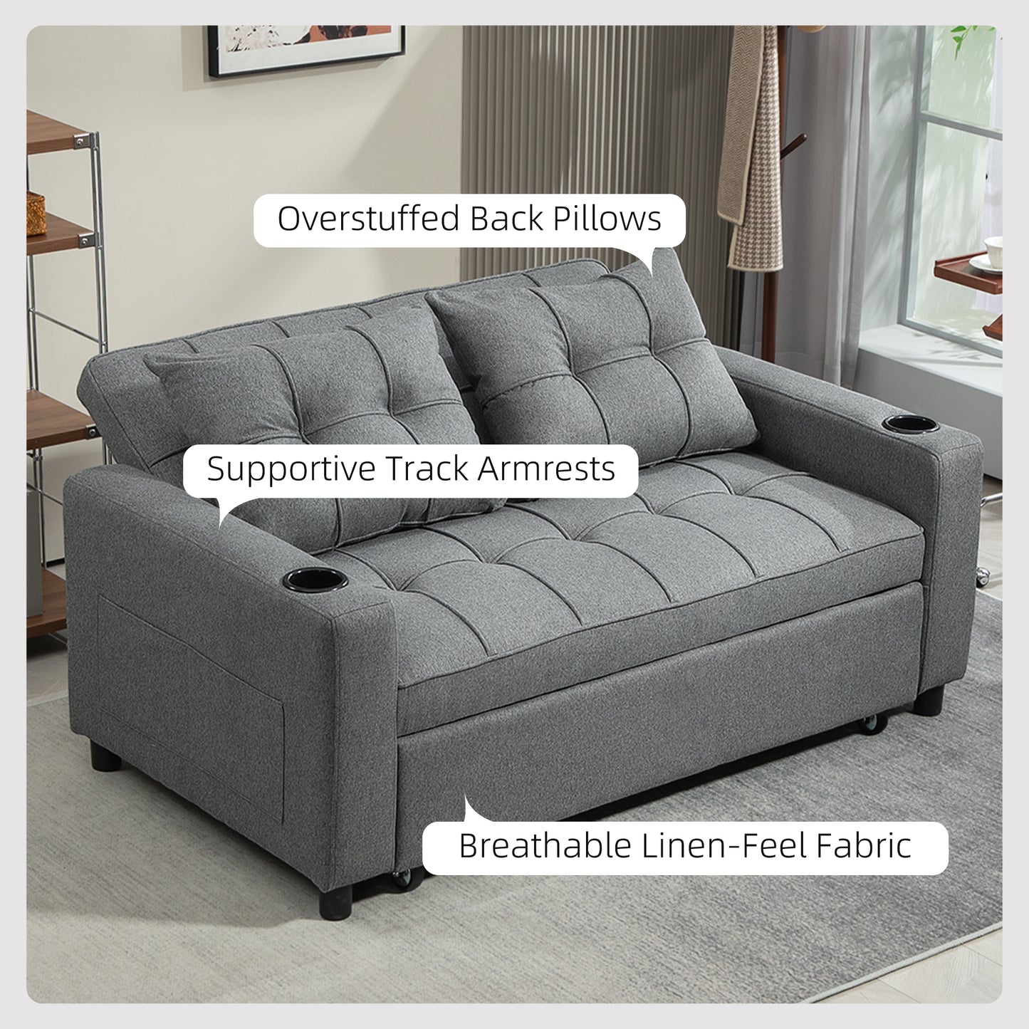 Luxury 2-Seater Pull Out Sofa Bed