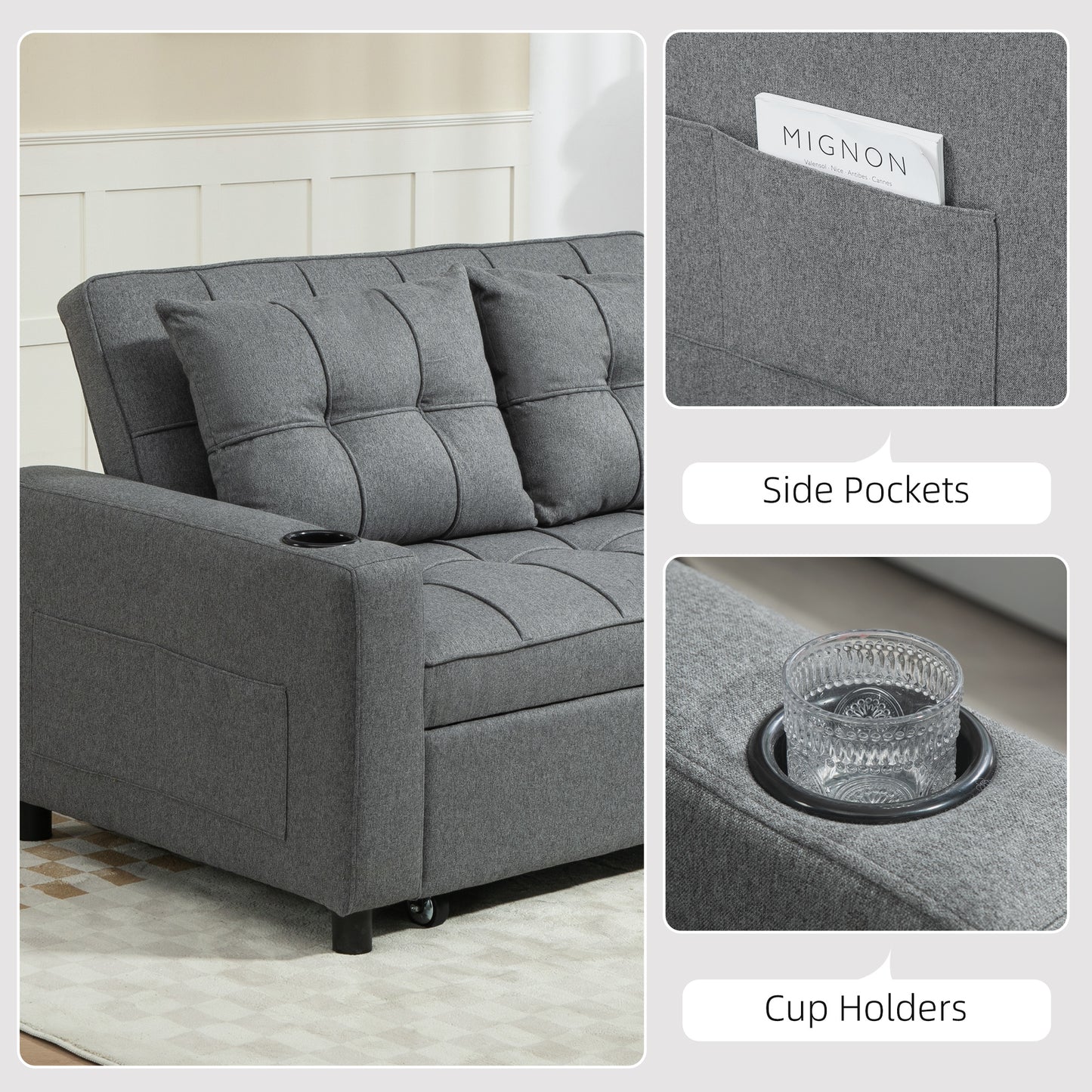 Luxury 2-Seater Pull Out Sofa Bed
