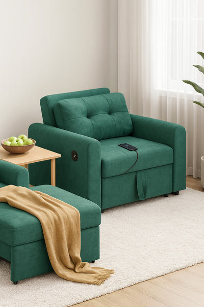 Luxury Single Pull Out Sofa Bed (with usb)