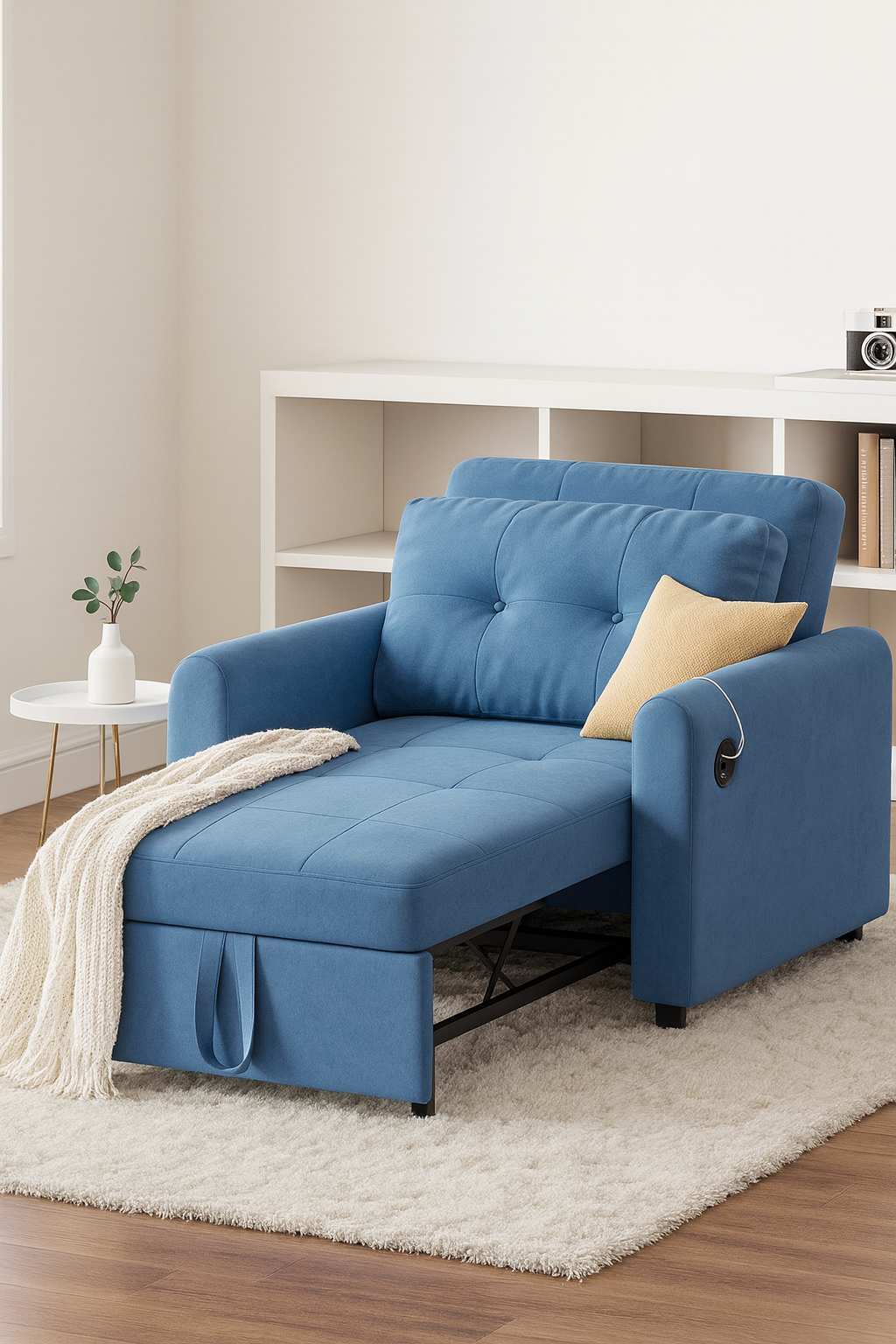Luxury Single Pull Out Sofa Bed (with usb)