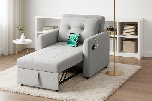 Luxury Single Pull Out Sofa Bed (with usb)