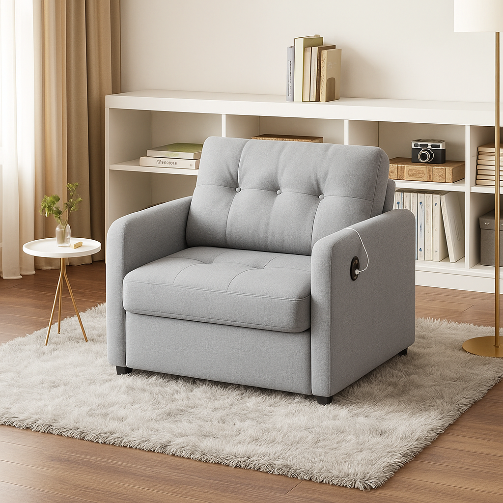 Luxury Single Pull Out Sofa Bed (with usb)