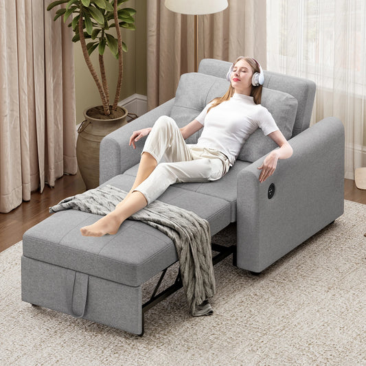 Luxury Single Pull Out Sofa Bed (with usb)