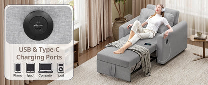 Luxury Single Pull Out Sofa Bed (with usb)